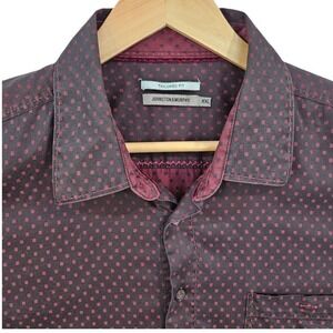 Johnston &‎ Murphy Button Up Cotton Shirt Geometric Tailored Fit Casual Office